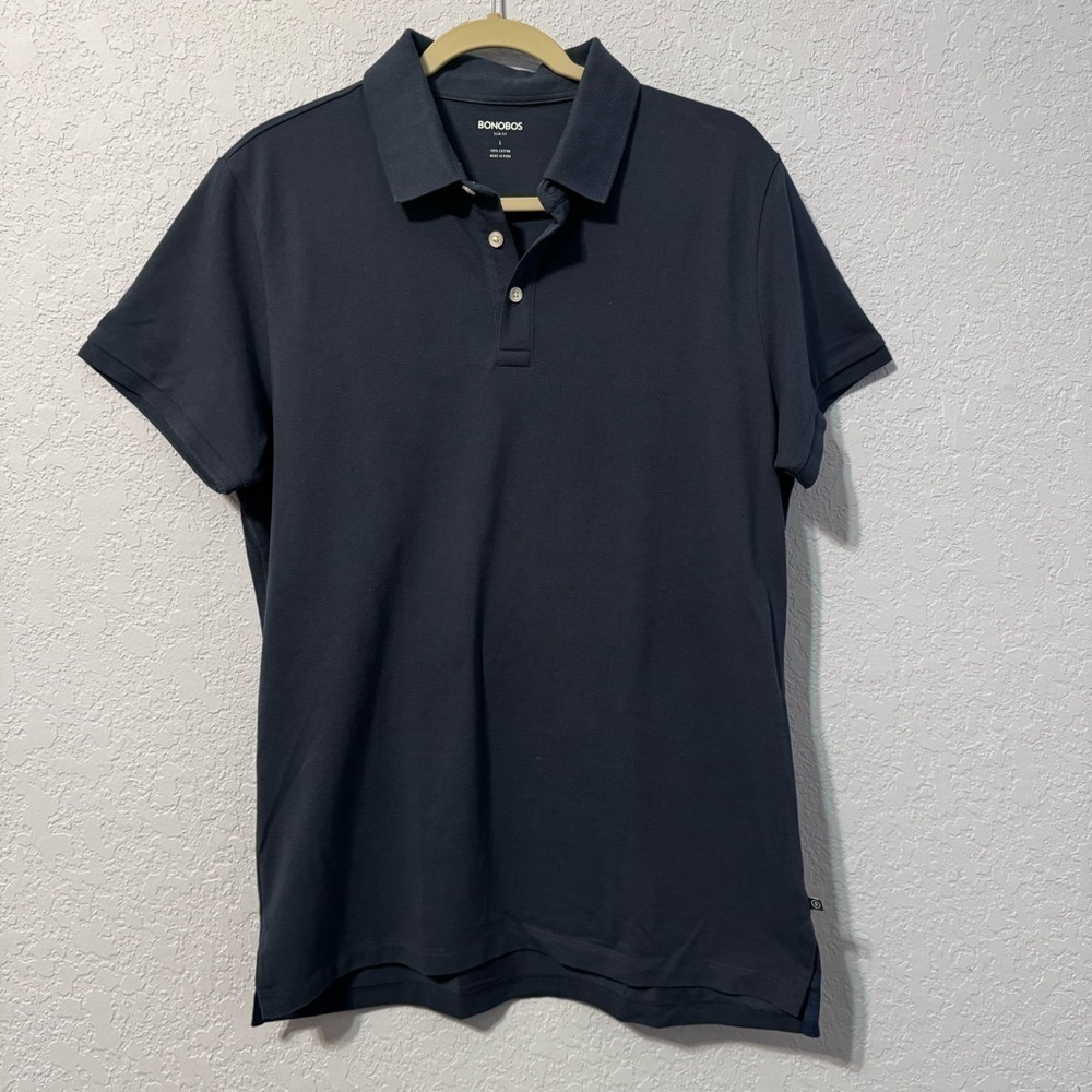 Bonobos Navy Golf Slim Fit Cotton Short Sleeve Polo